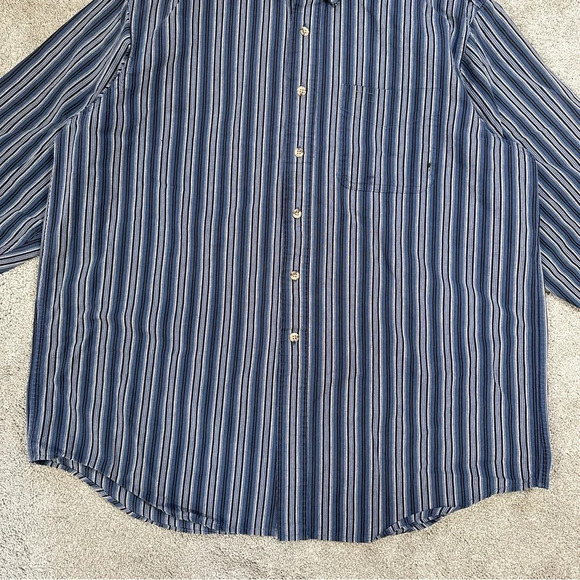 Carhartt Men’s Vintage Rugged Outdoor Wear Button Down Shirt Striped in Blue XL - Picture 4 of 15